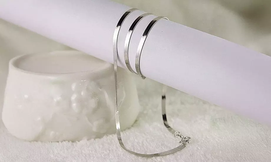 Italian Made Sterling Silver Flat Snake Chain Necklace 16-30 Inch