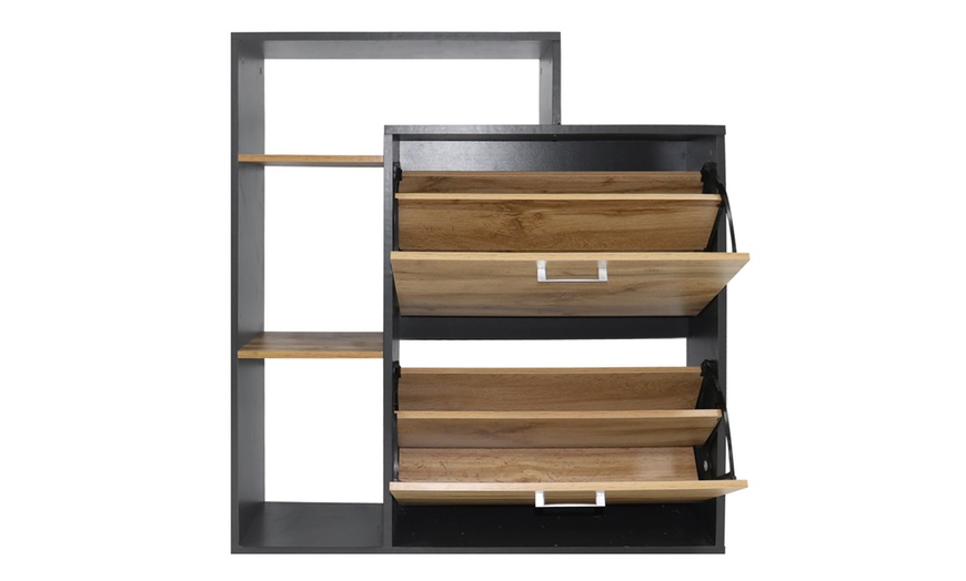 Image 16: Scarpiera in legno con mensola
