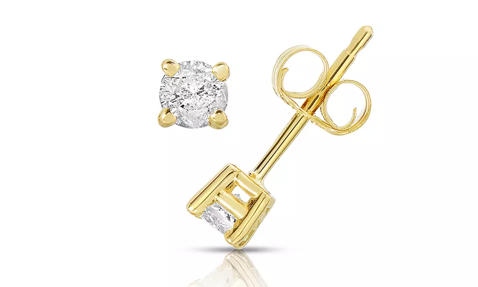 1/4 CTTW Certified Diamond Studs in 14K Gold by Diamond Affection - Second Medium
