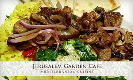 $10 for $20 Worth of Mediterranean Dinner Fare at Jerusalem Garden Cafe (Or $5 for $10 Worth of Lunch) - Primary Image