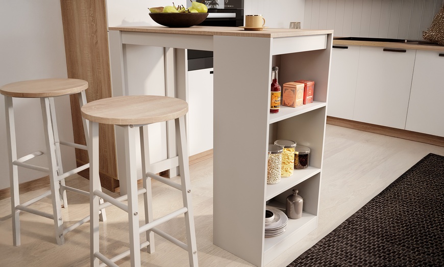 Image 16: Table haute Kyra de 110 cm avec ou sans tabouret