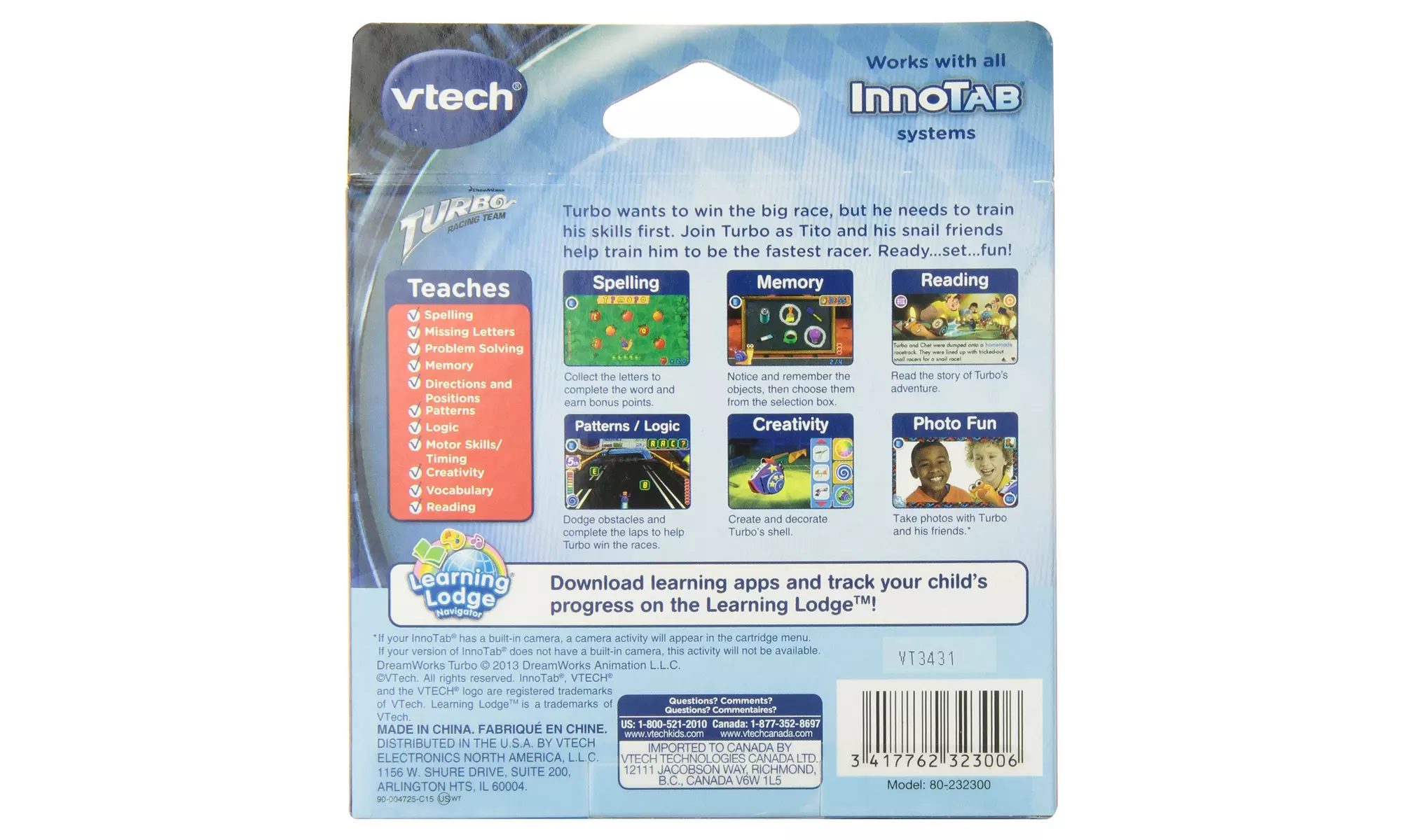 VTech InnoTab Software with SpongeBob, Turbo, and Hello Kitty - Second Medium