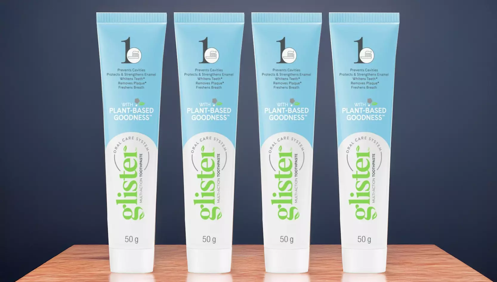 Four-Pack Tubes Glister Travel Size Multi-Action Toothpaste 50g