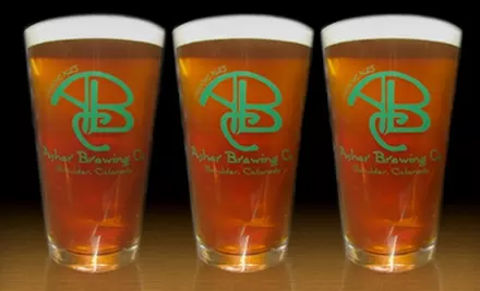 $11 for Organic Five-Beer Tasting Sampler Plus One Pint of Beer in Souvenir Glass at Asher Brewing Company in Boulder - Primary Image