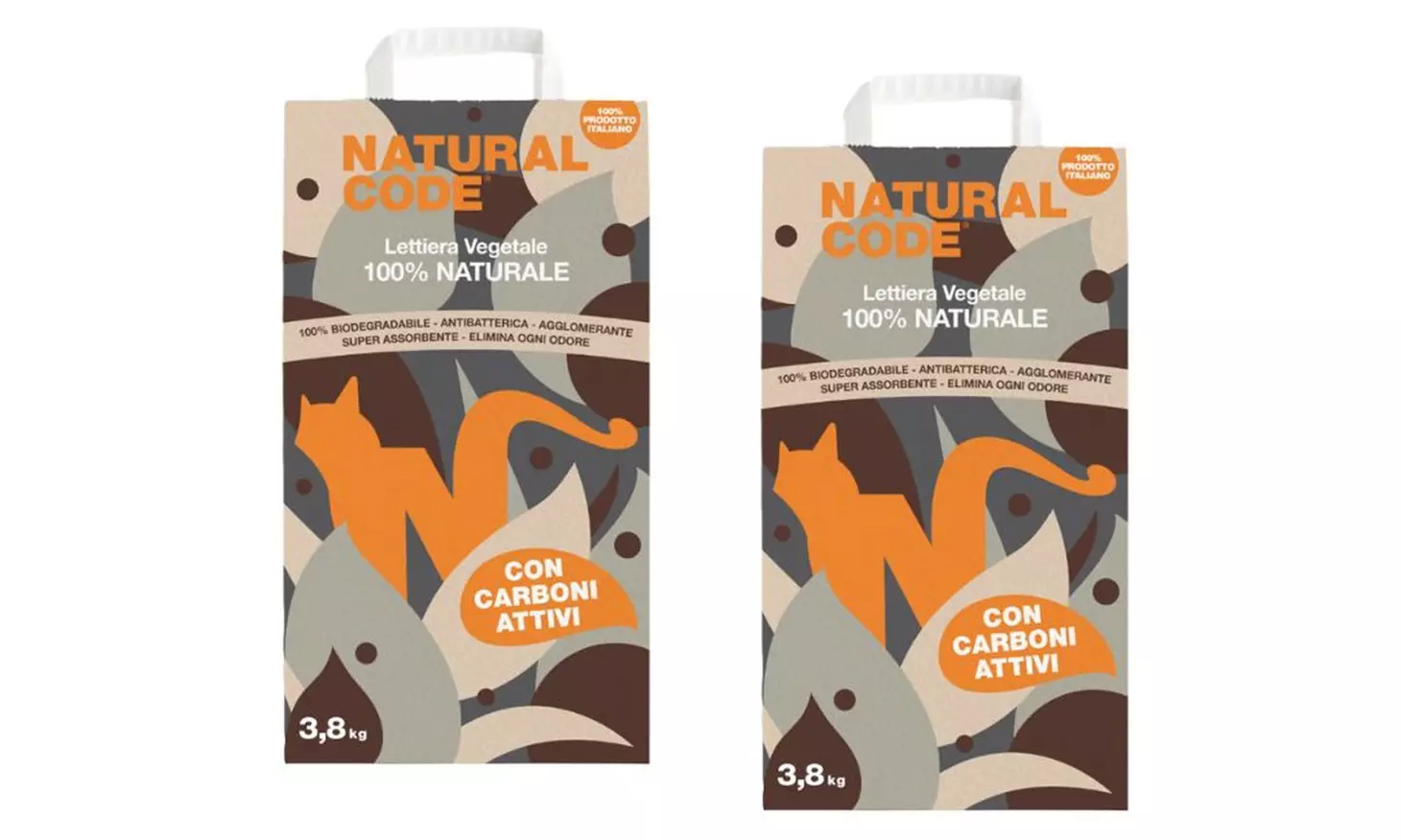 Lettiera per gatti in sacchetto bentonite o vegetale Natural Code