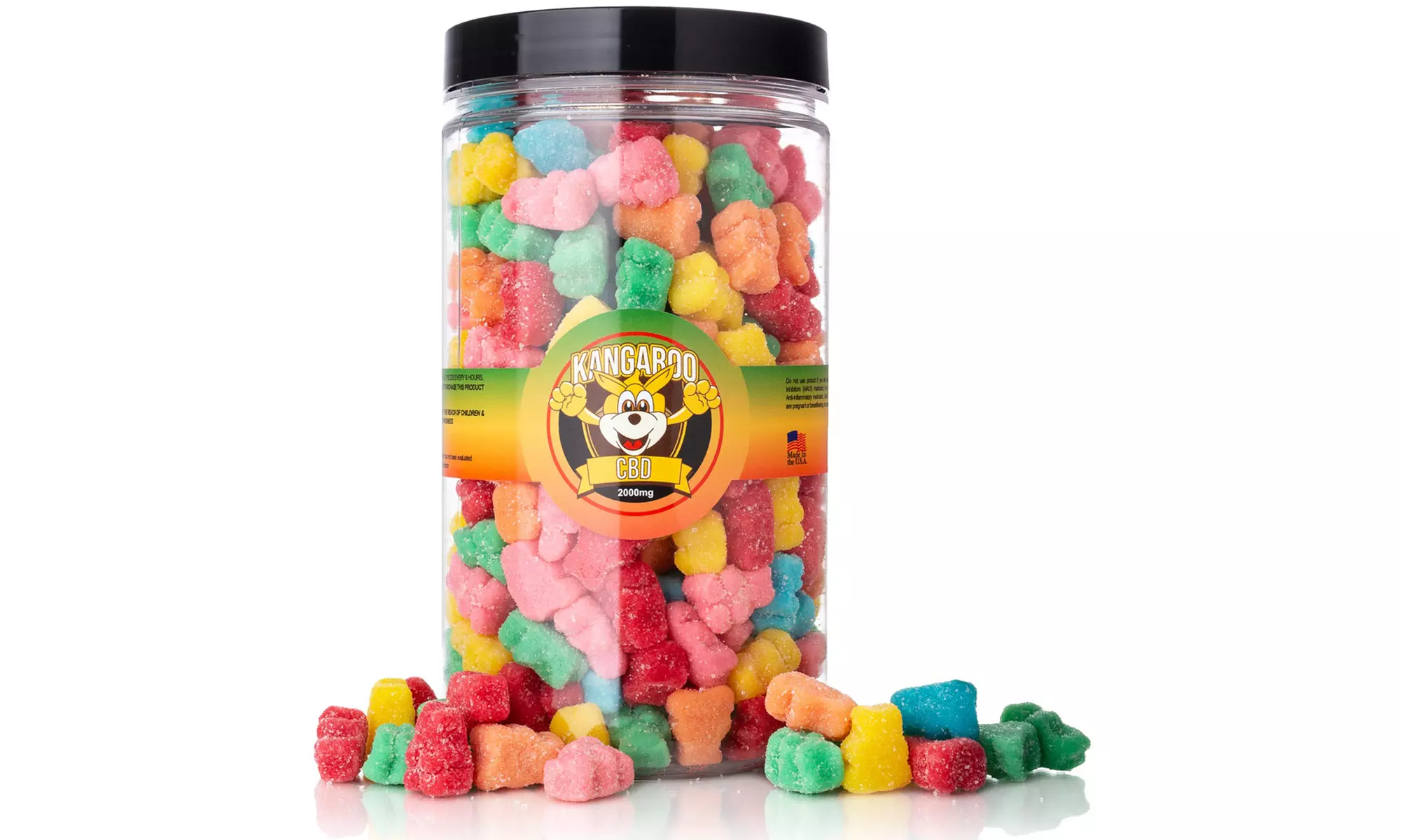 Potent Organic CBD Infused Sour Gummy Bears (250mg-5000mg) from Kangaroo CBD