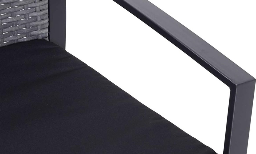 Image 18: Outsunny Square PE-Wicker Bistro Set in black, grey or brown