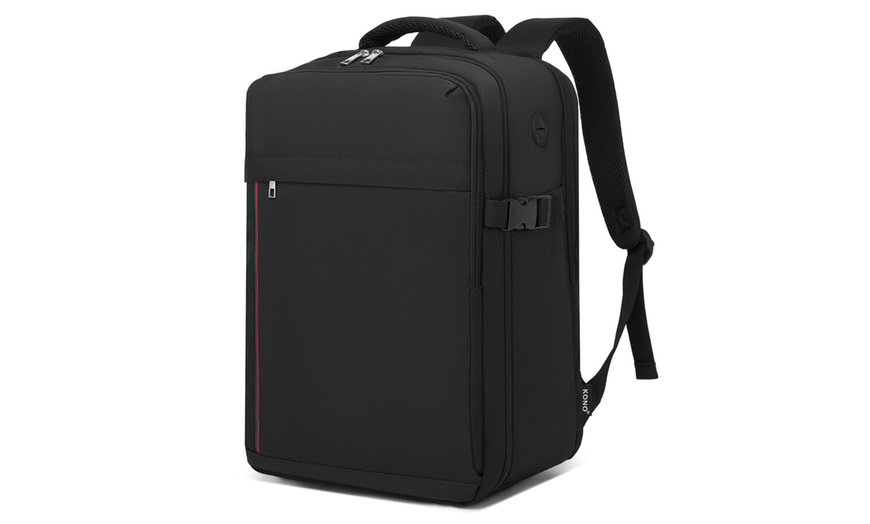 Image 15: Kono 20L Cabin Backpack with Red Trim for 15.6” Laptop Travel Daypack