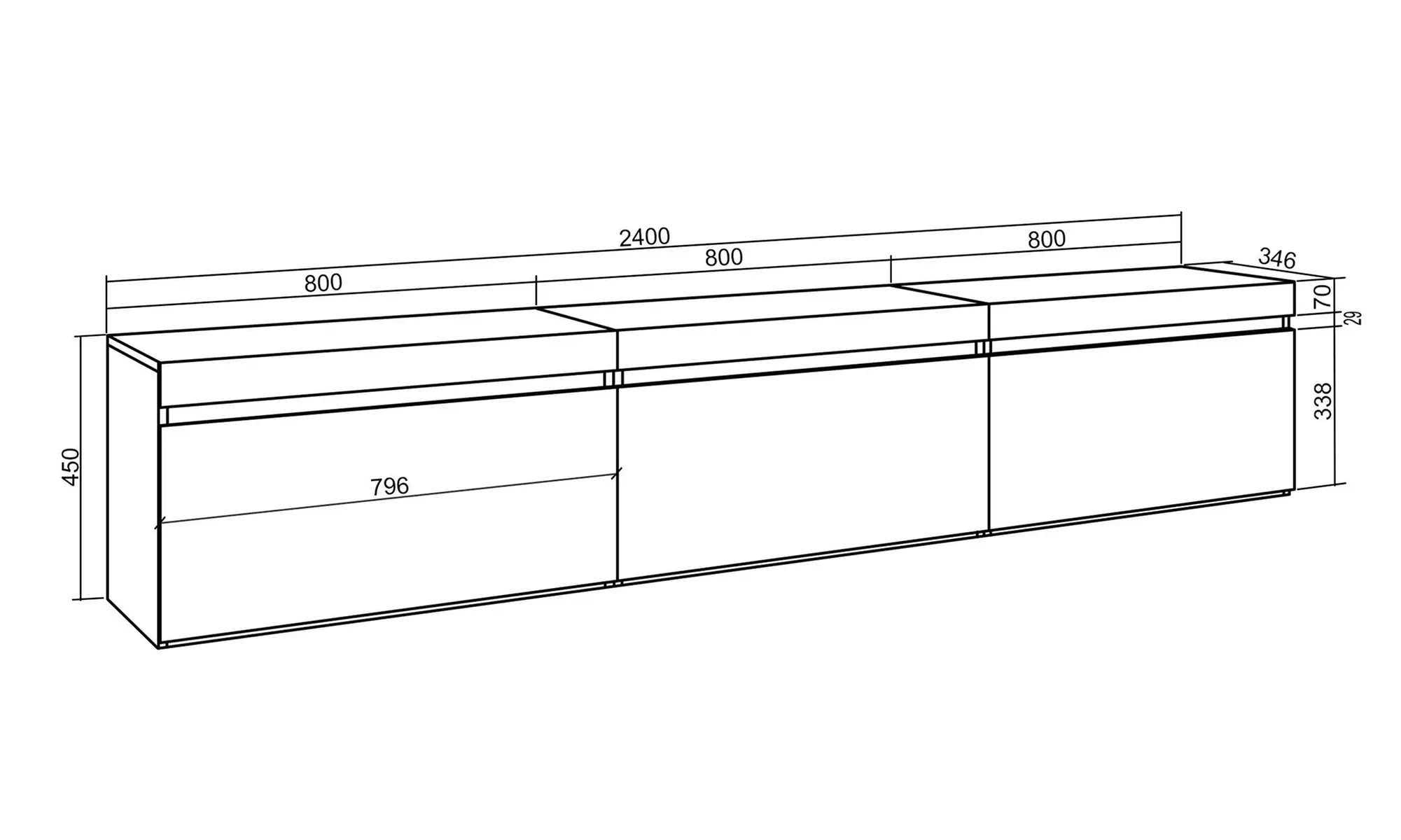 TV-Möbel opt. mit elektrischem Kamin