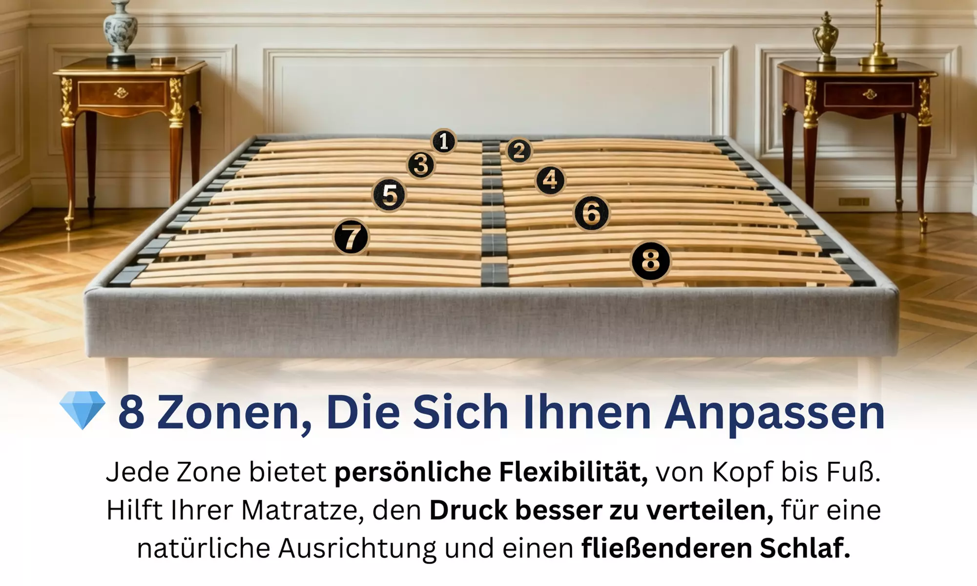 Bettgestell ANTHRA opt. mit Matratze