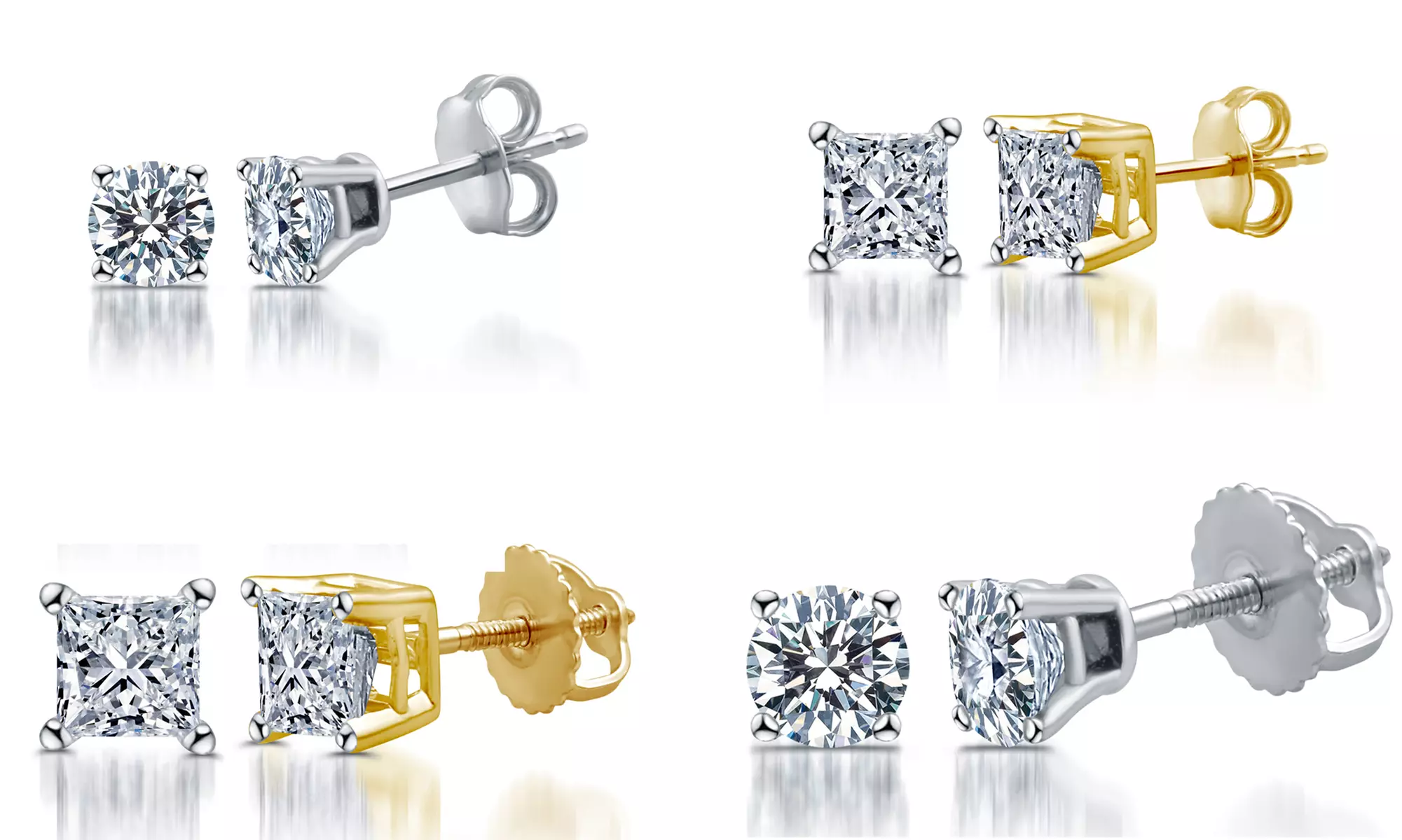 1/10-1.00 CTTW Certified I2-I3 Diamond Studs in 14K by DeCarat - Primary Image