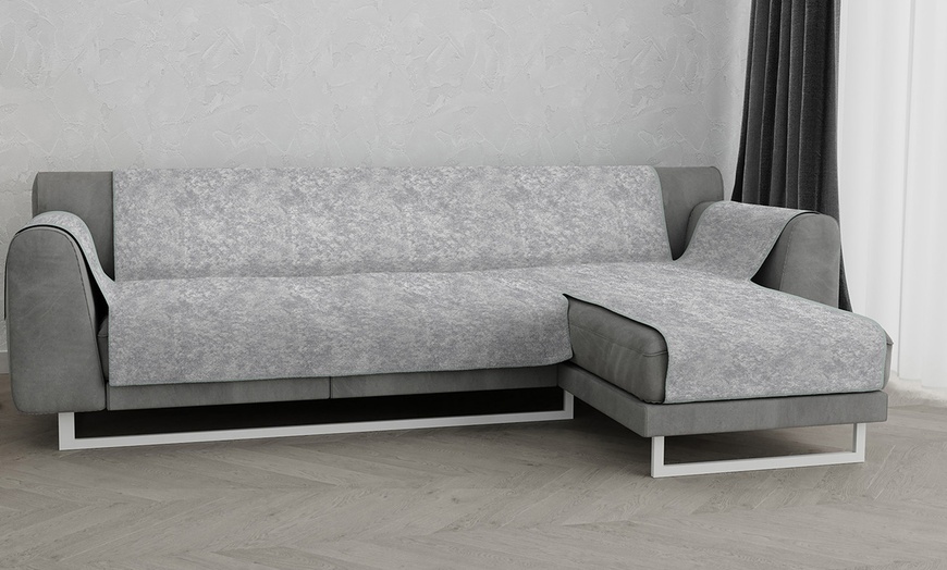 Image 8: Rutschfester Bezug für Sofa mit Chai­se­longue