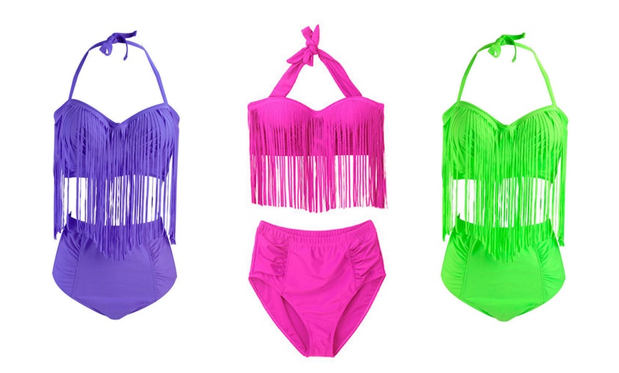 Image 10: Plus Size Fringe Bikini