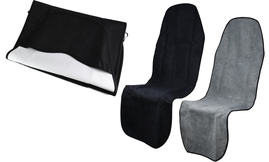 Image 2: Car Seat Cover Mat Workout Sweat Towel Water Quick-Dry Auto Seat Protector