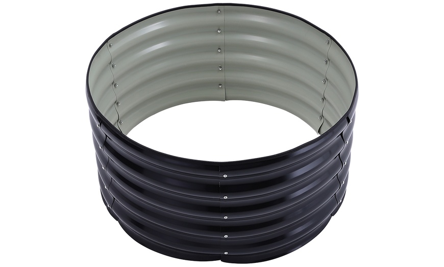 Image 5: Round Open-Bottom Galvanized Steel Raised Garden Bed
