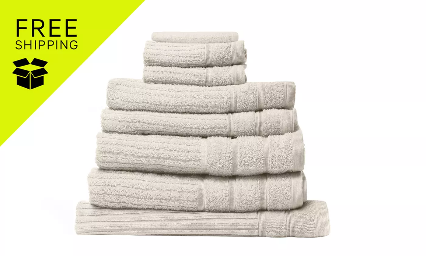 Royal Comfort Egyptian Cotton 8 Piece Towel Pack Granite, White & More
