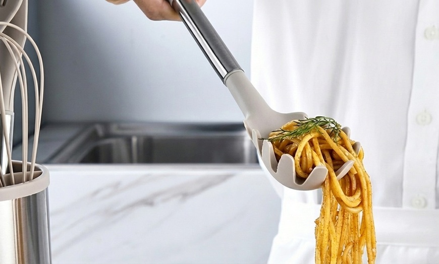 Image 5: Set d'ustensiles de cuisine en silicone 12 pièces avec support