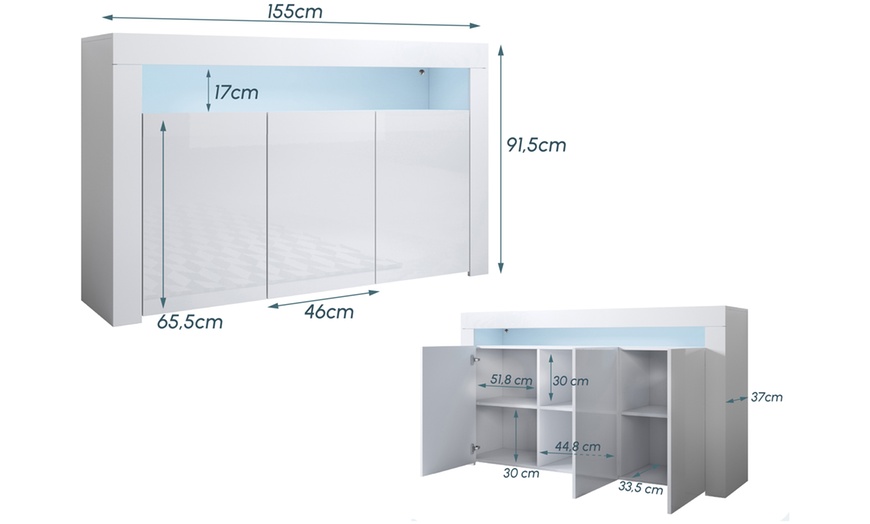 Image 3: Buffet blanc avec éclairage LED