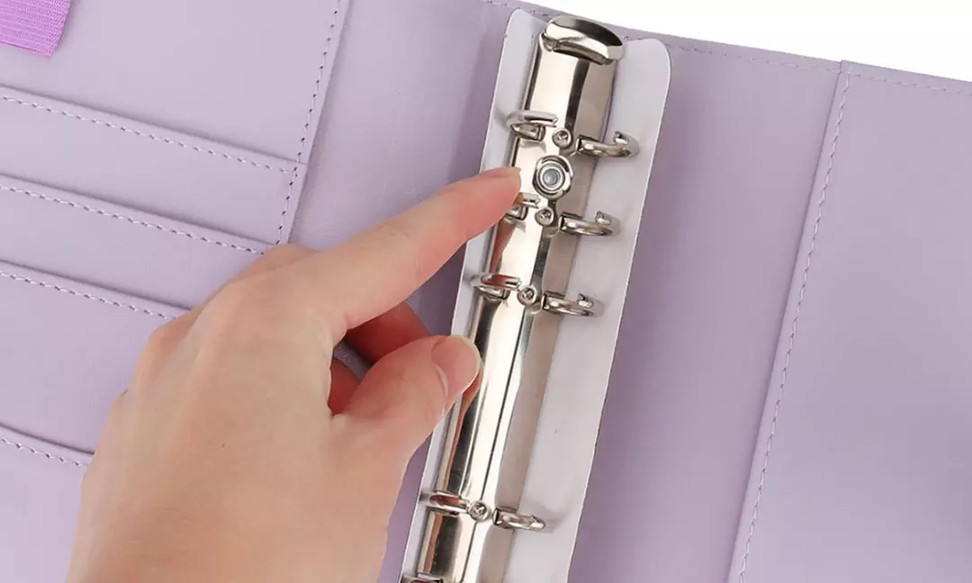 PU Leather Notebook A6 Ring Binder Budget Planner Organizer Cover