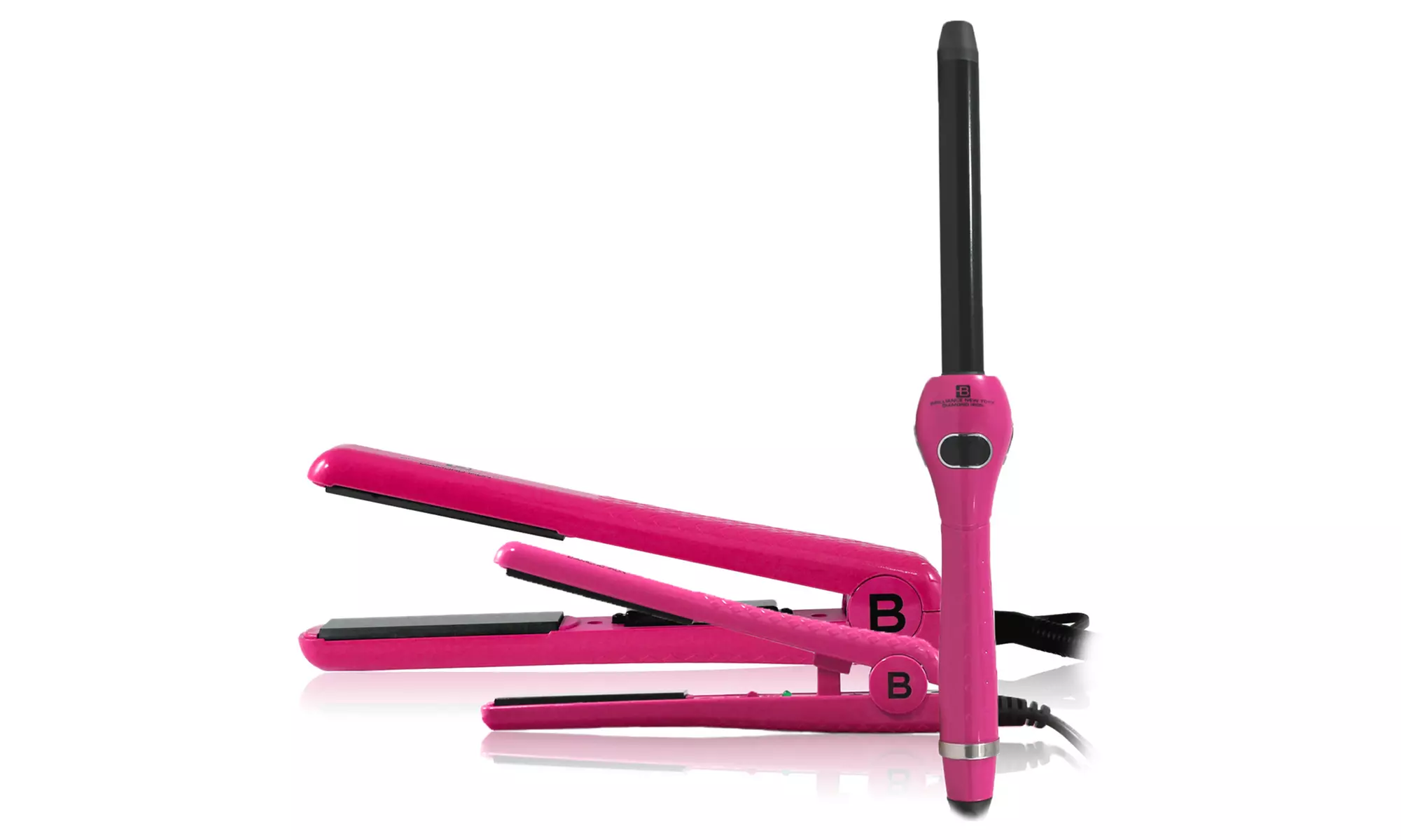 Complete Trio Hair Styling Set with 1.25" Straightener, 0.5" Mini Straightener, and 1" Curling Iron - Second Medium