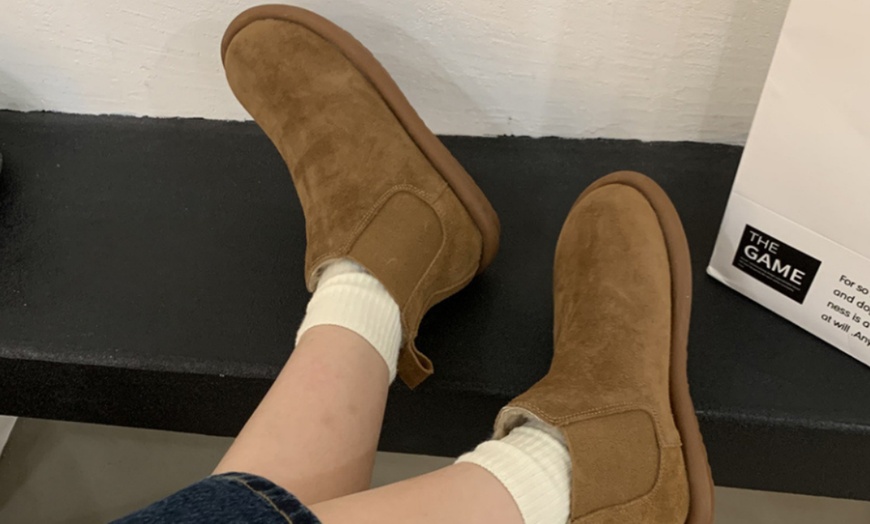 Image 11: Lined Warm Ankle Boots