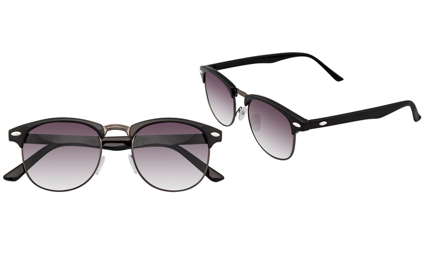Image 5: Emblem Eyewear - Classic Half Frame Vintage Horned Rim Mens Womens Sunglasses