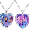 Image 1: KPop Demon Hunters Heart Pendant Necklace, Stylish Anime-Inspired Design in Three Colours
