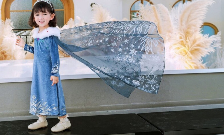 Image 8: Kids' Snow Princess Dress and Cape Set