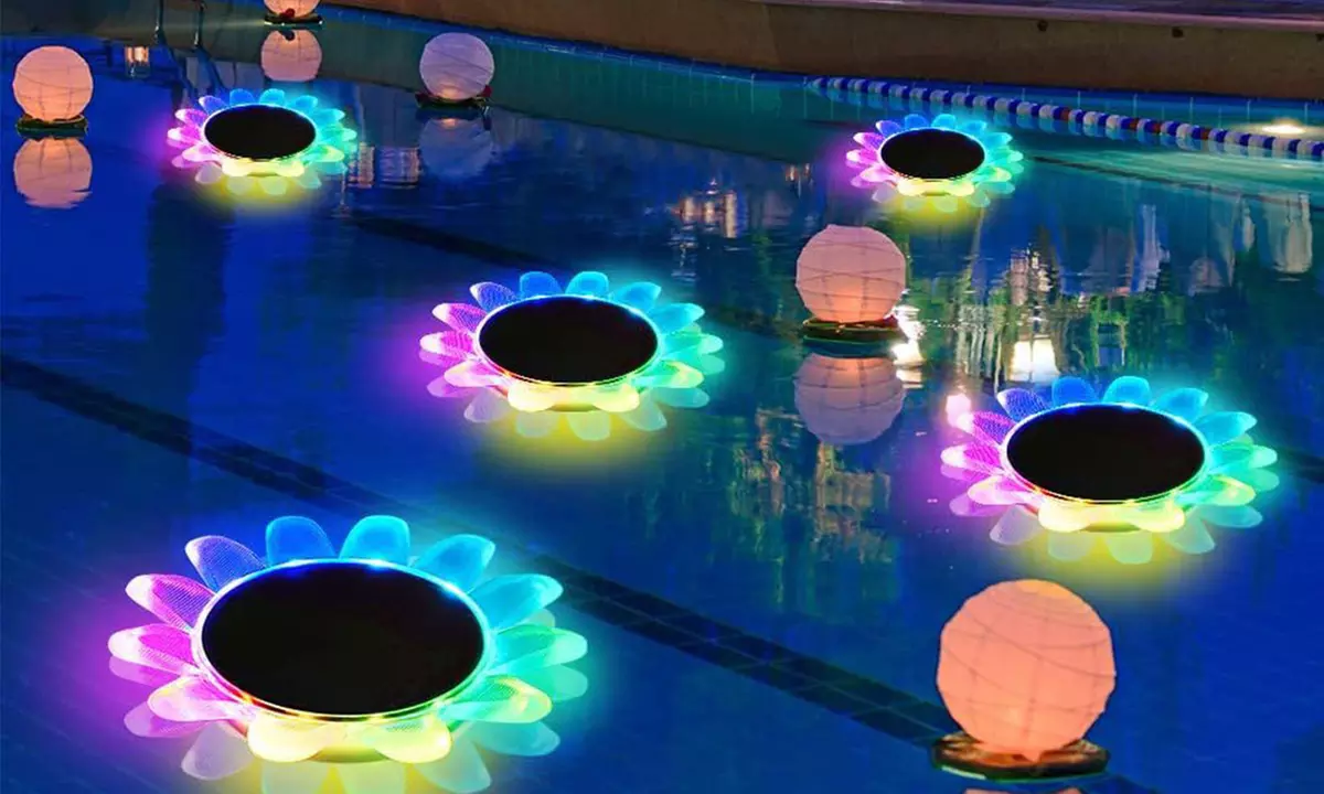 Solar-Powered Floating Pool Lights