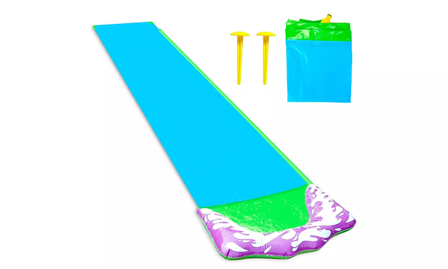 CoolWorld Kids Water Slip & Slide with Sprinkler - Single or Dual Lane Options