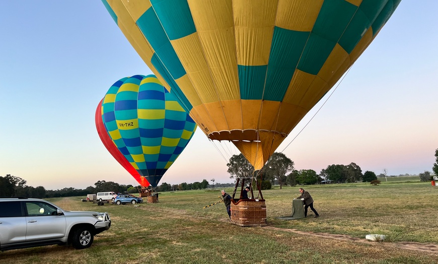 Image 1: Soar Above the Vineyards: Sunrise Hot Air Balloon Flight over Yarra Valley with Serenity Hot Air Balloons