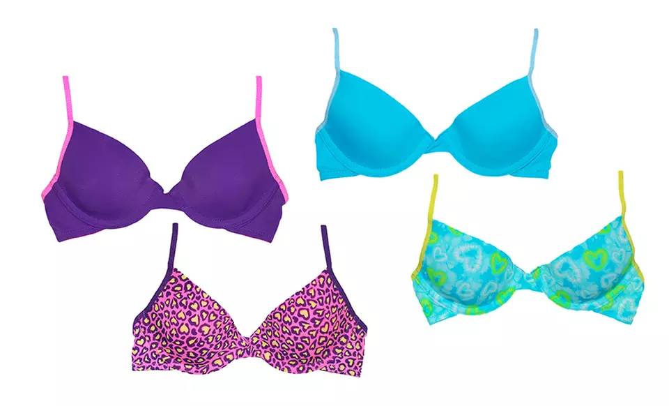 2-Pack of Hanes Girls' Padded Underwire Bras. Multiple Colors Available. - Primary Image
