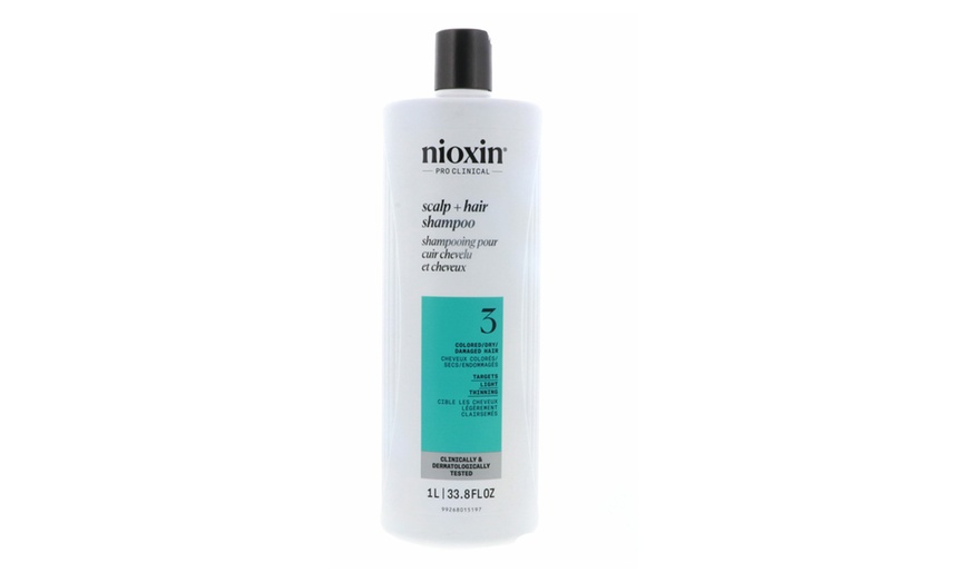 Image 17: Nioxin Cleanser Shampoo and Scalp Therapy Conditioner Liter 33.8 oz Set Combo