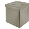 Image 14: Pouf carré en simili cuir avec espace de rangement