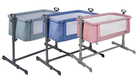 Culla fianco letto, con altezze regolabili e dondolo Plebani Stellina disponibile in 4 colori