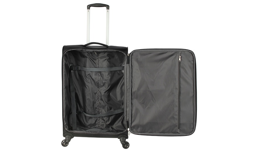 Image 3: Set of 3 Lightweight Luggage - 20'', 24'', 28'' Black Suitcases 