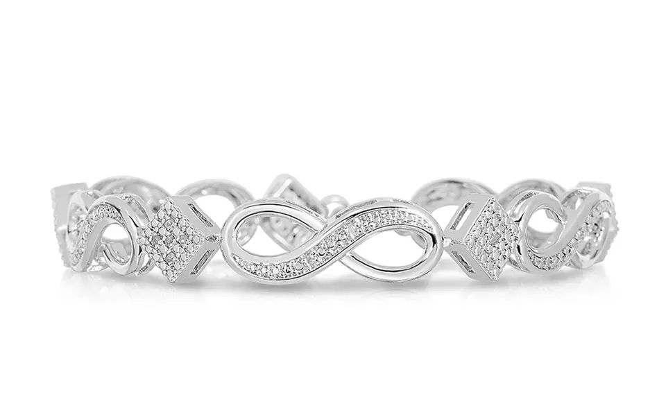 1/10 CTTW Genuine Diamond Infinity Bracelet - Primary Image