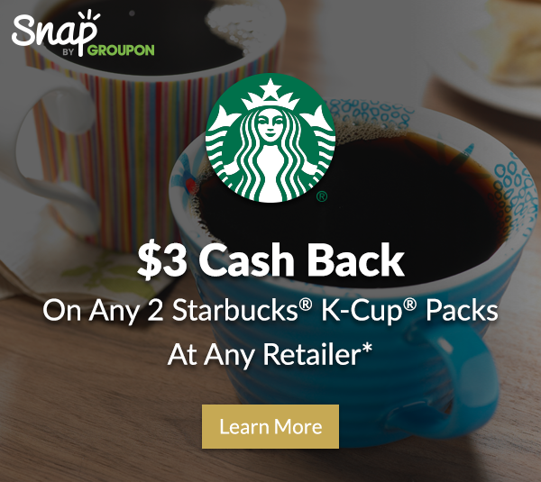 Earn Cash Back on any Starbucks K-Cup Pack Purchased at Any Retailer