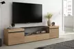Meuble TV couleur chêne avec ou sans cheminée électrique LED dans le modèle de votre choix, livraison offerte - Second Medium
