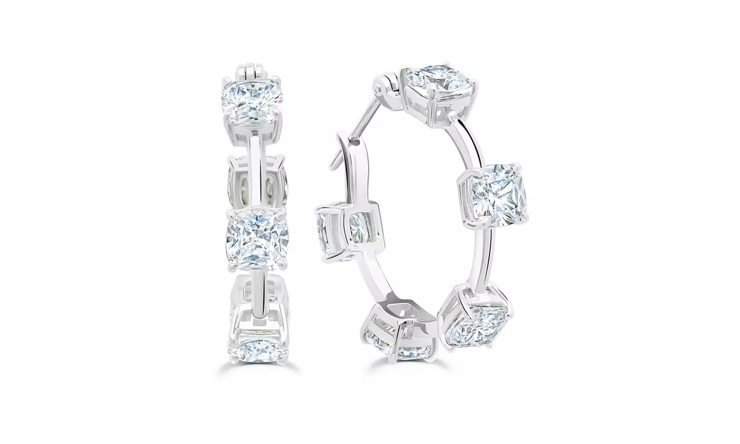 French Lock Station Crystal Hoop Earrings Made With Crystals From Swarovski