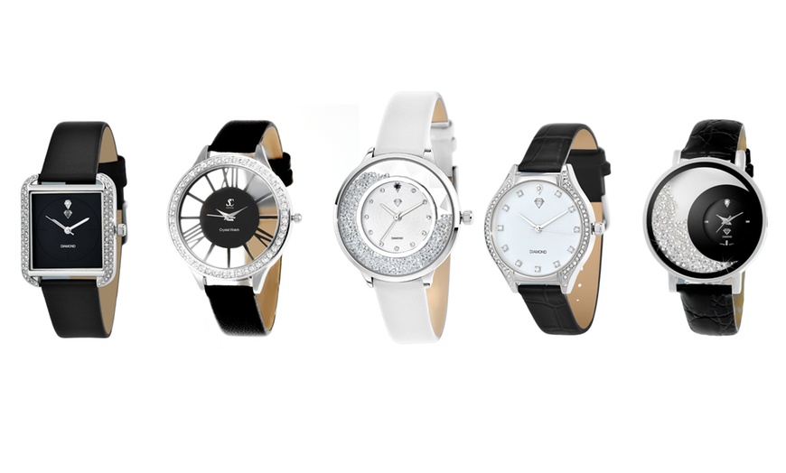 Image 2: Reloj de pulsera elegante con cristales brillantes de SC Crystal