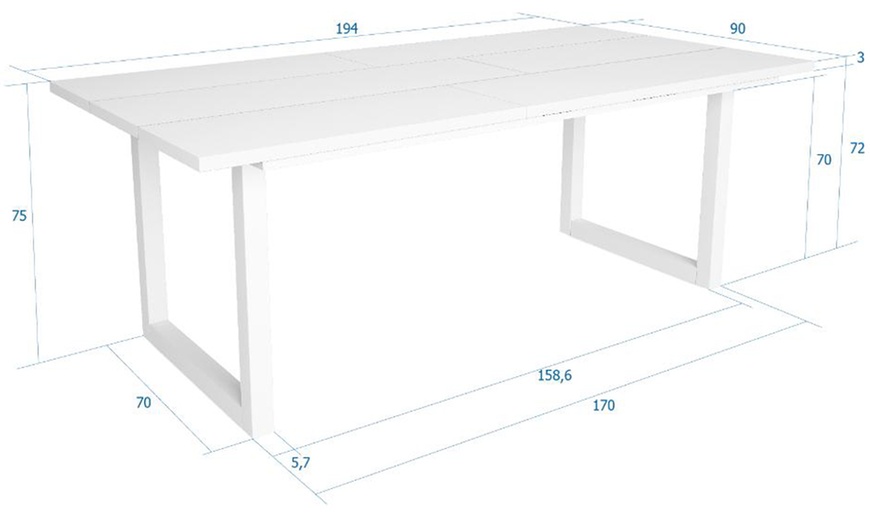 Image 71: Table fixe Tetric de 194 cm