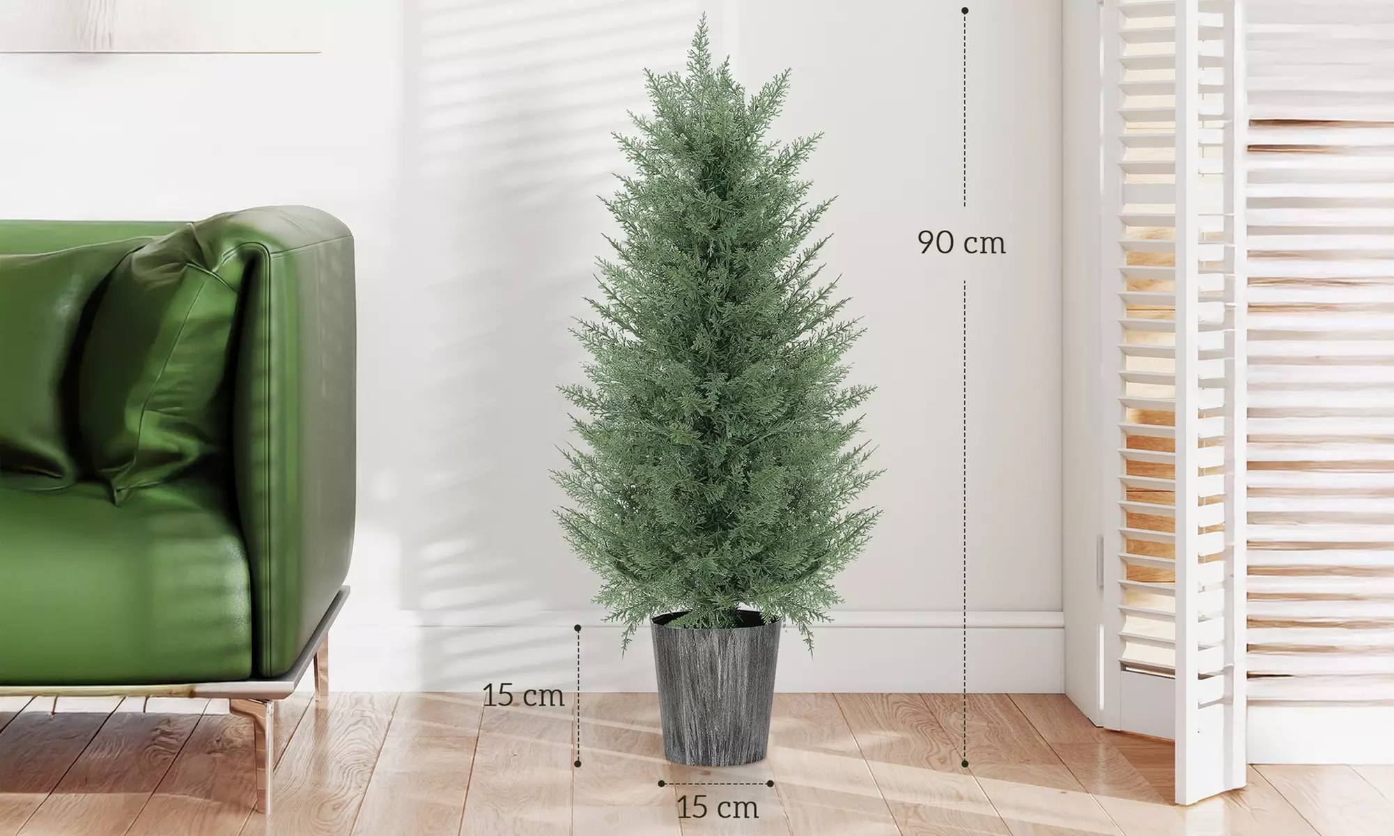 Set of Two HomCom Artificial Cypress Trees