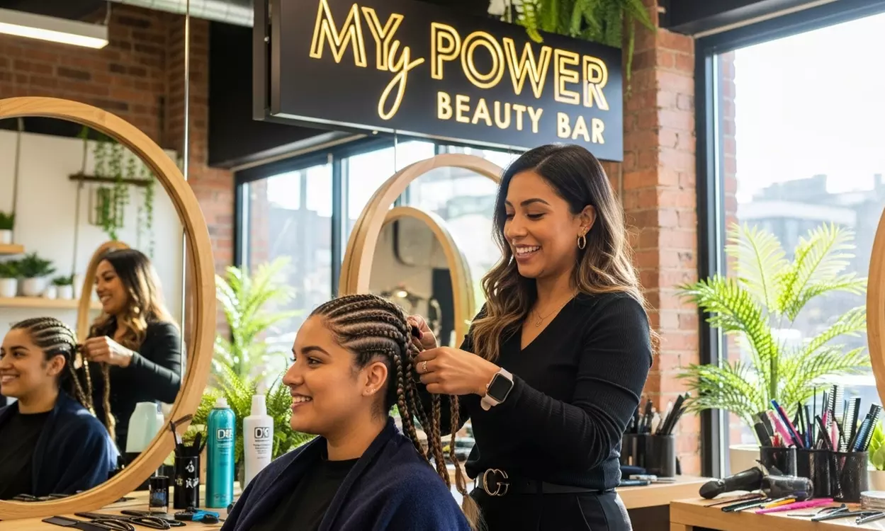 Choice of Jumbo, Large or Medium Knotless Braids – Styled by Experts (Up To 38% Off) - Primary Image