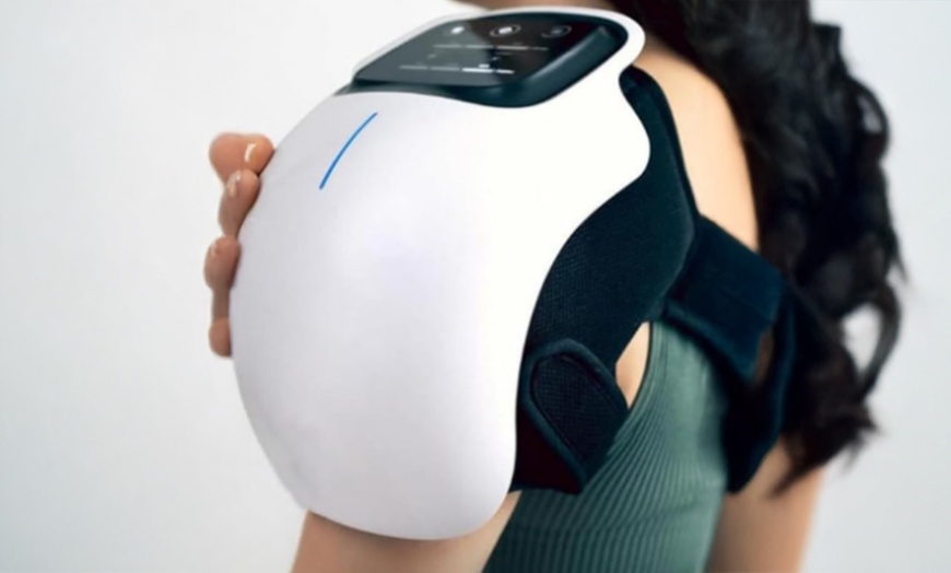 Image 2: 3-in-1 Heated Compression Knee Massager with Light Therapy