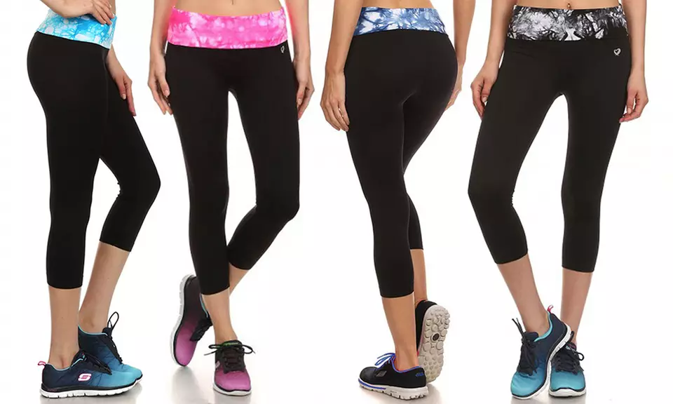 Women's Printed High Waist Active Capris (4-Pack) - Primary Image