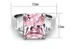 WOMENS 6.64 CT EMERALD CUT ROSE ZIRCONIA STAINLESS STEEL ENGAGEMENT RING - Second Medium