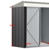 Image 7: Heavy-Duty Lockable Metal Garden Shed with Sloped Roof