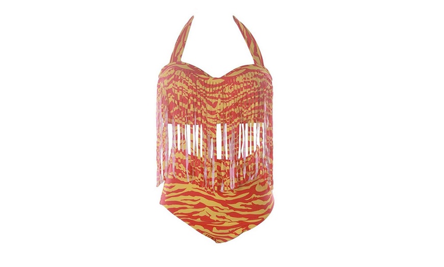 Image 9: Plus Size Fringe Bikini