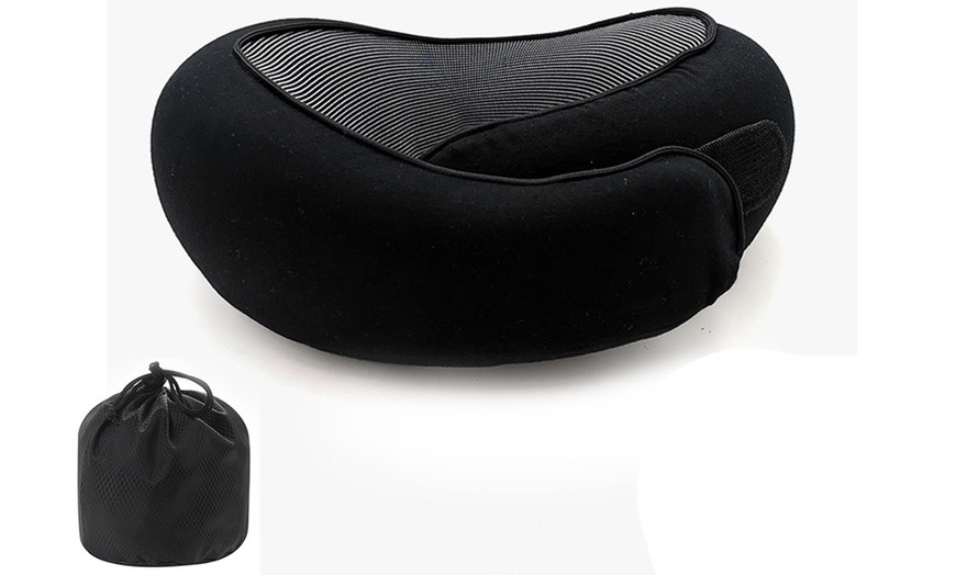 Image 5: Memory Foam Neck-Support Travel Pillow